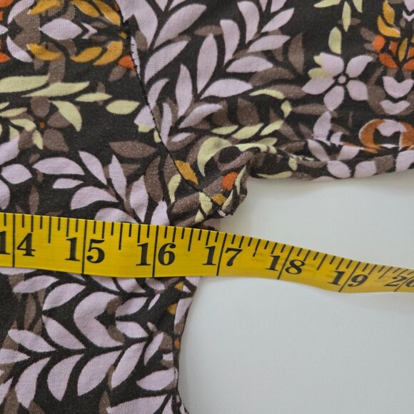 Earthbound Trading Co Fit Flare Long Sleeve Knit Flower Vine Dress - XL - Boho - Picture 9 of 10